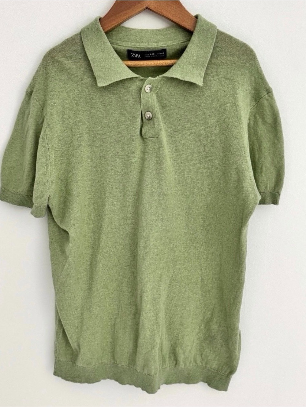 Zara Linen Blend Short Sleeve Polo